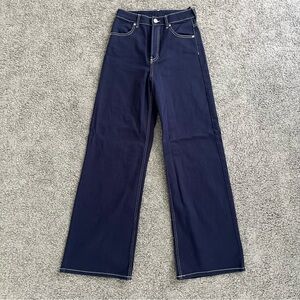 h&m wide twill pants